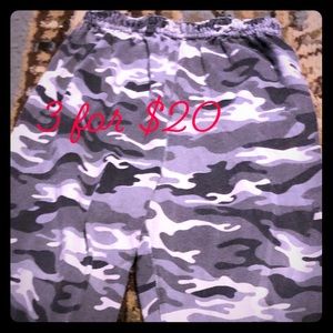 Connection grey camo pull on pants 24m 3for$20